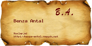 Benza Antal névjegykártya